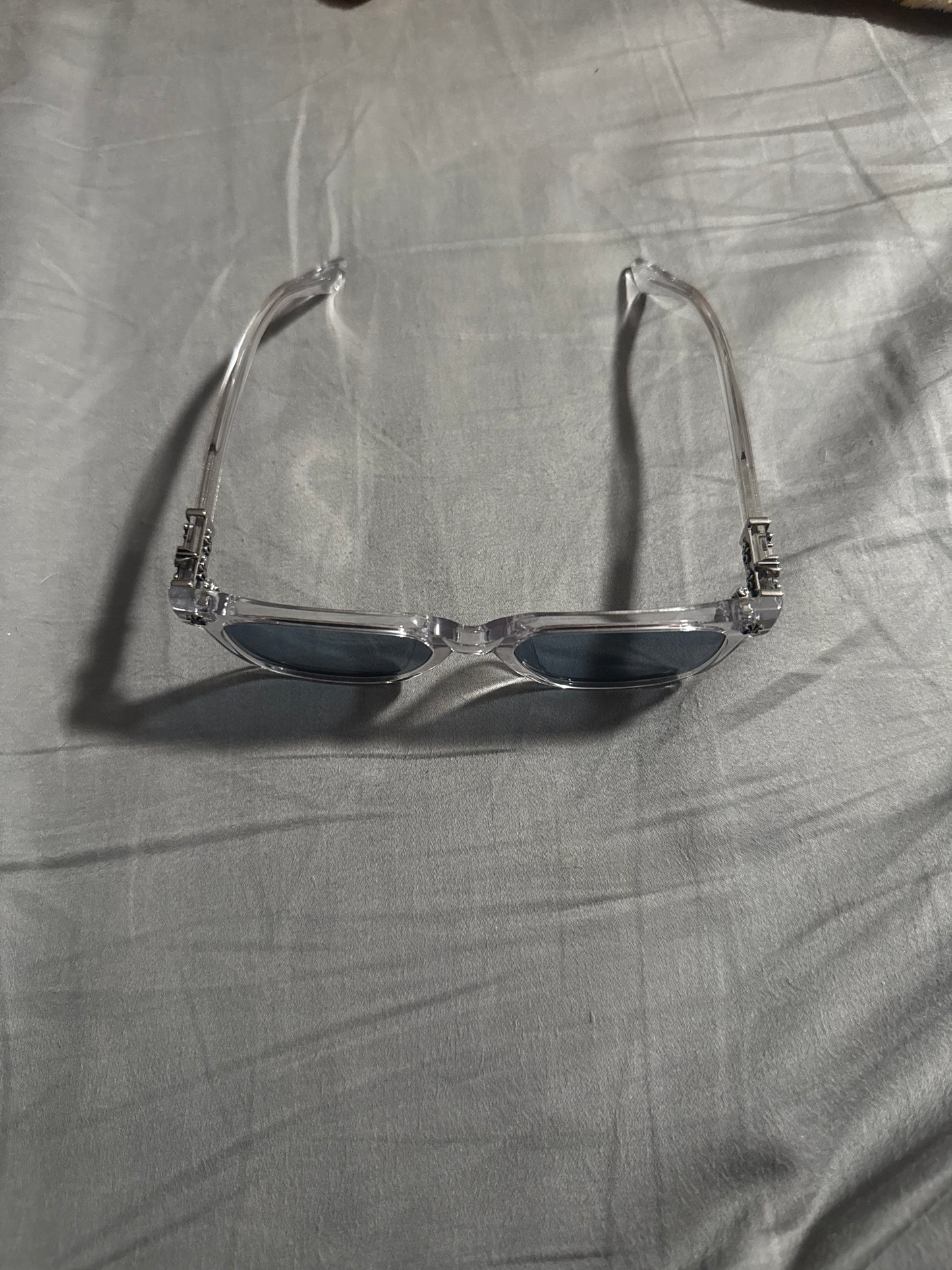Chrome Heart Glasses (clear with chrome)(Blueish Green tint)
