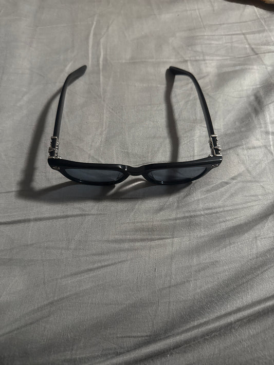 Chrome Heart Glasses(black and chrome) (Blue tint)